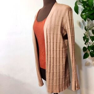 Madison Gray Rayon Long Open Cardigan L